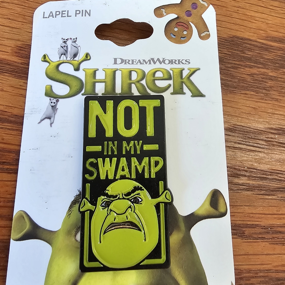 4/$10 Shrek Enamel Pin Not In My Swamp Bioworld Dreamworks NEW - Picture 2 of 6